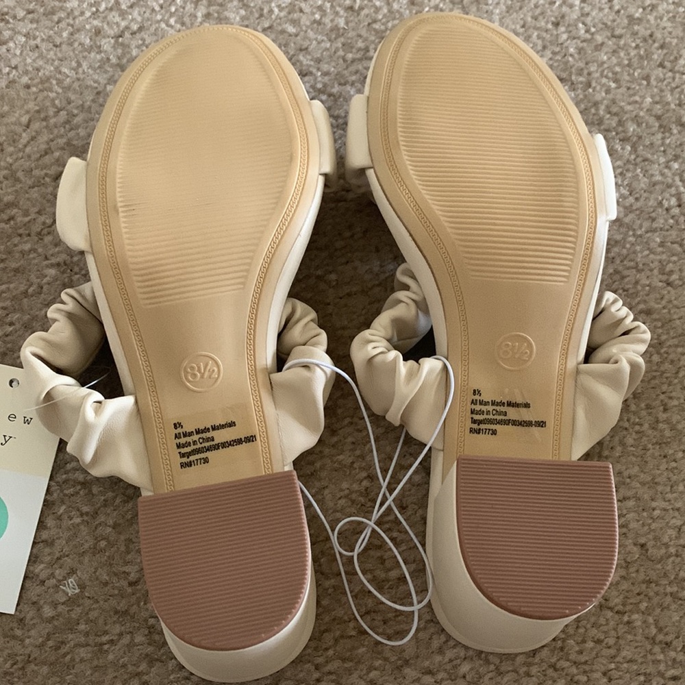 A New Day | Wanda Ruched Block Heeled Sandals - Cream - Picture 5 of 12